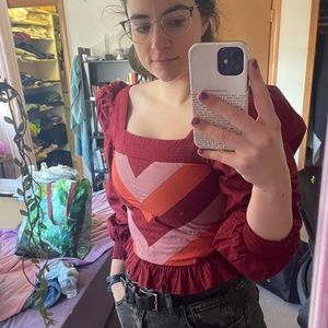 Anthropologie Geometric Blouse